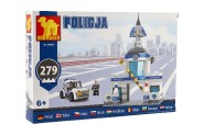 Stavebnice Dromader Policie Stanice+Auto 279ks v krabici 32x22x5cm