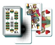 Mariáš dvojhlavý spoločenská hra v plastovej krabičke 6,5x10,5x2cm