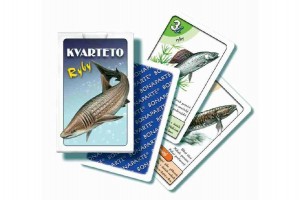 Kvarteto Ryby spoleensk hra karty v paprov krabice