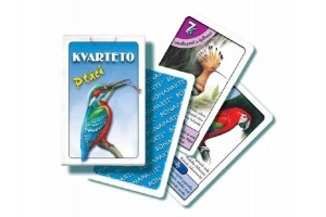 Kvarteto Ptci spoleensk hra karty v paprov krabice
