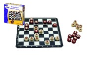 Magnetické cestovní šachy dřevěné kameny společenská hra v krabici 20x20x4cm