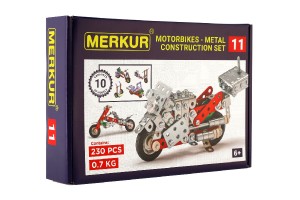 Stavebnice MERKUR 011 Motocykl 10 model 230ks v krabici 26x18x5cm