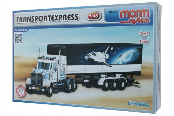 Stavebnice Monti System MS 24 Transport Expres Western star 1:48 v krabici 32x20x7,5cm