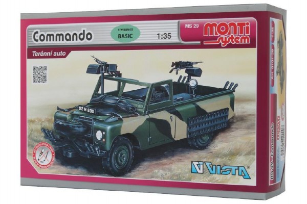 Stavebnice Monti System MS 29 Commando Land Rover 1:35 v krabici 22x15x6cm
