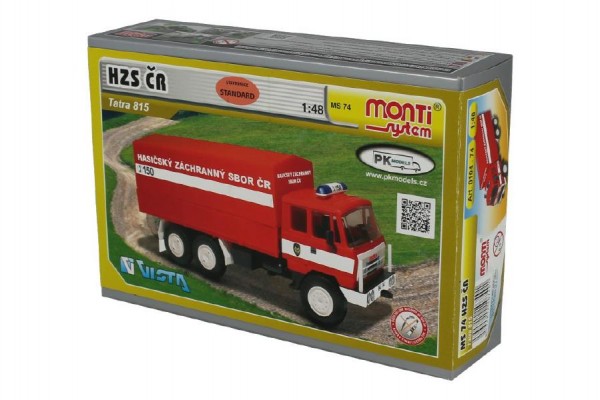 Stavebnice Monti System MS 74 Tatra 815 hasiči ČR 1:48 v krabici 22x15x6cm