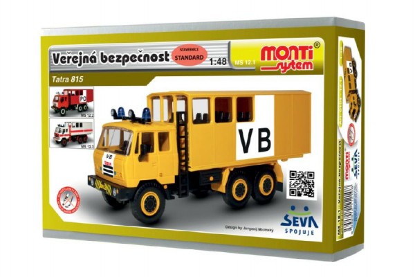 SEVA Stavebnice Monti System MS 12.1 Tatra 815 VB Veřejná bezpečnost 1:48 v krabici 22x15x6cm