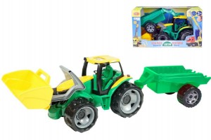 Traktor sa lyicou 60cm a prvesom 45cm plast v krabici