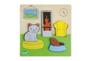 Vkldaka/Puzzle deskov obrysov devn obvac pokoj v krabice 14x20x2cm 18m+