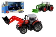 Traktor Bburago s nakladae Fendt 1050 Vario/New Holland kov/plast 16cm 2 druhy v krabice 21x11x8cm