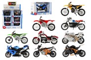 Motorka Bburago kov / plast 11-12cm 1:18 mix druhov v krabike 17x11x7cm 18ks v boxe