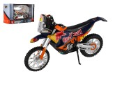 Motorka Bburago Red Bull KTM Rally Dakar 2019 kov/plast 12cm na von chod v krabike 17x11cm