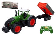 Traktor s vlekem RC plast 70cm 2,4GHz + dob. pack na bat. se světlem se zvukem v krab. 74x28x19cm