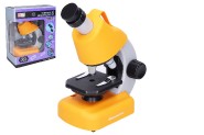 Mikroskop s doplňky plast 15x22cm na baterie se světlem v krabici 23x29x12cm