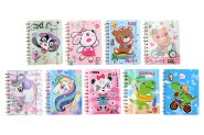 Poznmkov blok/notes s oima kroukov linkovan 70 stran 2 druhy 13x17cm v sku