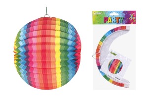 Lampion koule duhov prmr 25cm v sku (bez hlky) karneval