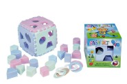 Baby set vkladacia kocka Mimi + krúžky na hryzenie v krabičke od 6 mesiacov