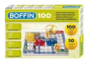 Stavebnice Boffin 100 elektronick 100 projekt na baterie 30ks v krabici 38x25x5cm