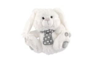 Zajac / Zajaik sediaci so atkou ply 20cm biely v sku 0+