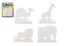 Podloka na zaehovacie korlky Hama slon, irafa, lev, ava 4ks na karte 19x24cm