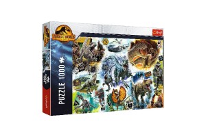 Puzzle Po stopch dinosaur/Jurassic world 1000 dielikov 68,3x48cm v krabici 40x27x6cm