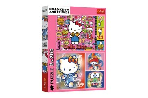 Puzzle 2x200 Hello Kitty a ptel 41x27,5cm v krabici 26x34x4,5cm