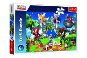 Puzzle Sonic a priatelia/Sonic The Hedgehog 41x27, 5cm 160 dielikov v krabici 29x19x4cm