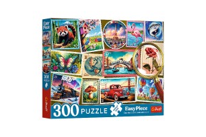 Puzzle Potovn znmky 300dlk 60x40cm v krabici 34x26x5cm