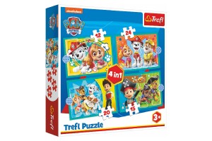 Puzzle 4v1 astn tm Paw Patrol/Tlapkov Patrola v krabici 28x28x6cm