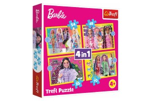 Puzzle 4v1 astn svet Barbie 28,5 x20, 5cm v krabici 28x28x6cm