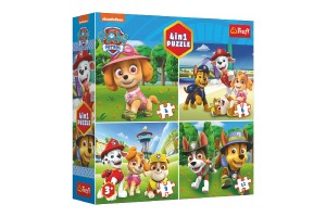 Puzzle 4v1 Tlapkov patrola/Paw Patrol 18,5x16cm v krabici 20x20x5cm