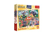 Puzzle 4v1 Lilo&Stitch Dovolenka na Havaji 28,5x20,5cm v krabici 28x28x6cm
