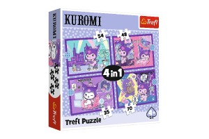 Puzzle 4v1 De s Kuromi v krabici 28x28x6cm