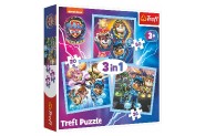 Puzzle 3v1 Mocn teat Tlapkov patrola / Paw Patrol 20x19,5cm v krabici 28x28x6cm