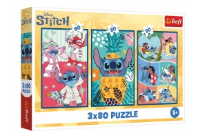 Puzzle 3x80 Lilo&Stitch - Stitchv svt 18x27,5cm v krabici 29x19x4cm