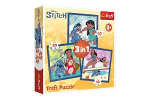 Puzzle 3v1 Lilo&Stitch - as se Stitchem 20x19,5cm v krabici 28x28x6cm