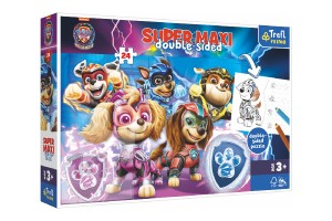 Puzzle SUPER MAXI oboustrann Ps tm v akci Tlapkov patrola/Paw patrol 24 dlk v krab. 40x27x6cm