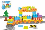 Baby Blocks vlak s kolejemi a stavebnicí plast délka dráhy 3,3m s doplňky v krabici 65x36x8cm 12m+