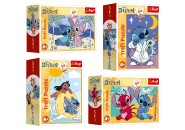 Minipuzzle Stitchova dobrodrustvo 54 dielikov 4 druhy v krabike 6x9x4cm 40ks v boxe