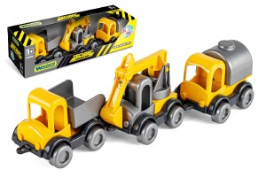 Auto stavebn Kid Cars 3ks plast 10cm v krabike 30x8x10cm 12m + Wader