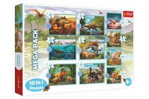 Puzzle 10v1 Zoznmte sa so vetkmi dinosaurami v krabici 40x27x6cm