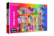 Puzzle 10v1 Kolekce mdnch panenek/Rainbow high v krabici 40x27x6cm