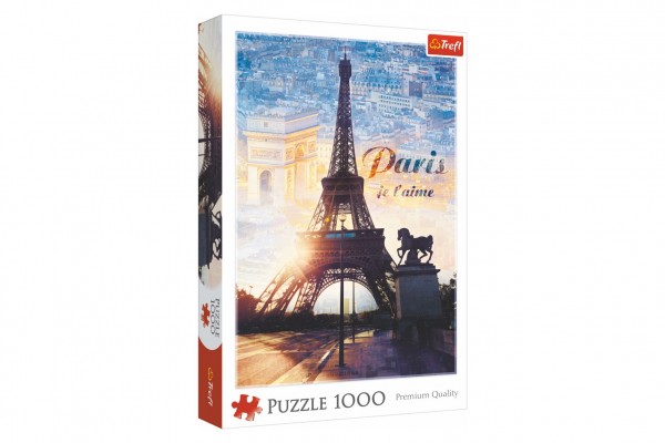 Puzzle Paříž o soumraku 1000 dílků 48x68,3cm v krabici 27x40x6cm