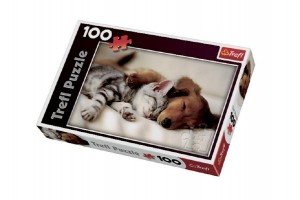 Puzzle Spiace zvieratka 100dlk v krabici Trefl