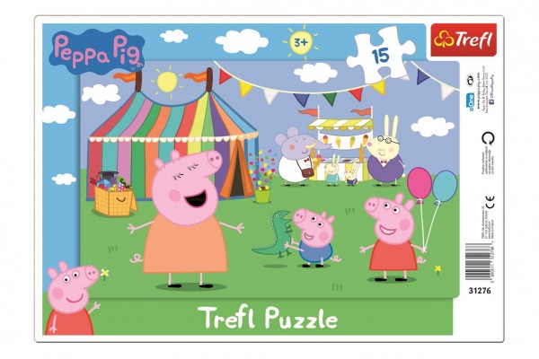 Puzzle deskové V zábavním parku Prasátko Peppa/Peppa Pig 15dílků 33x23cm