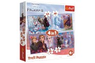 Puzzle 4v1 Ledov krlovstv II/Frozen II  v krabici 28x28x6cm