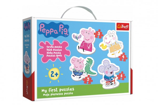 Puzzle pro nejmenší Prasátko Peppa/Peppa Pig 18 dílků v krabici 27x19x6cm 2+