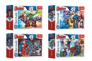 Minipuzzle 54 dielikov Avengers / Hrdinovia 4 druhy v krabičke 9x6,5x4cm 40ks v boxe
