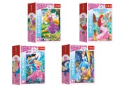 Minipuzzle 54 dílků Dobrodružný svět princezen 4 druhy v krabičce 9x6,5x4cm 40ks v boxu