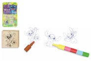 Raztka 3+1 s podukou devn 4,5x4,5cm s voskovkou Lilo & Stitch na kart 17x28cm