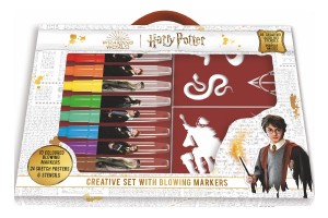 Kreativn sada fixy foukac 10ks se ablonami Harry Potter v krabici 38x28cm